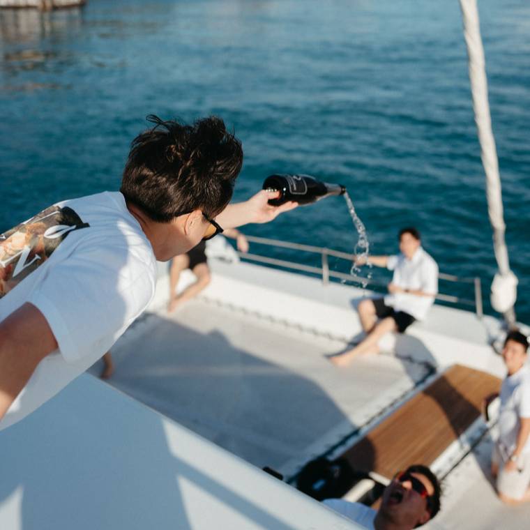 Sovereign Celebration Package — premium cocktails being poured onboard