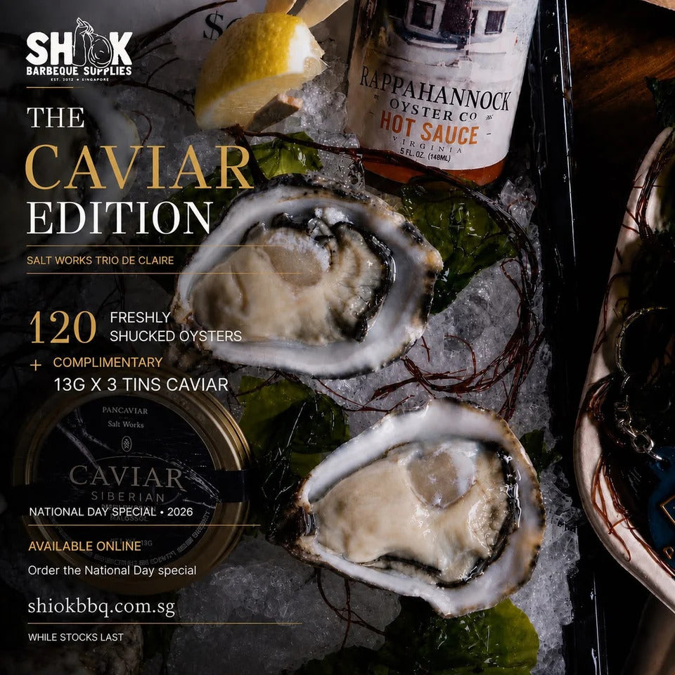 Salt Works Trio de Claire fresh oyster and caviar party set by Yacht Maison